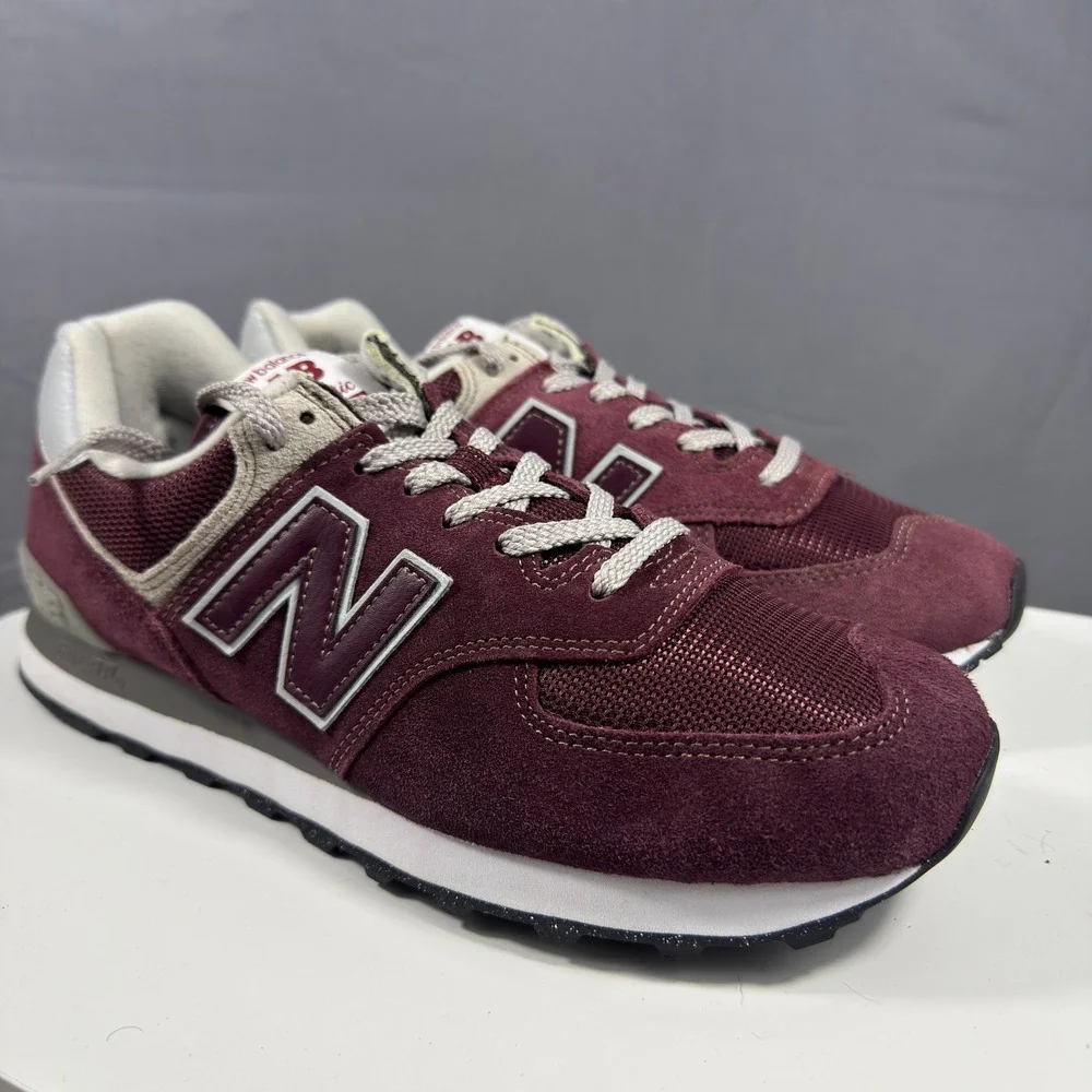 New Balance 574 Classic Mens Size 8.5 Burgundy Suede Mesh Low Top ML574EVM